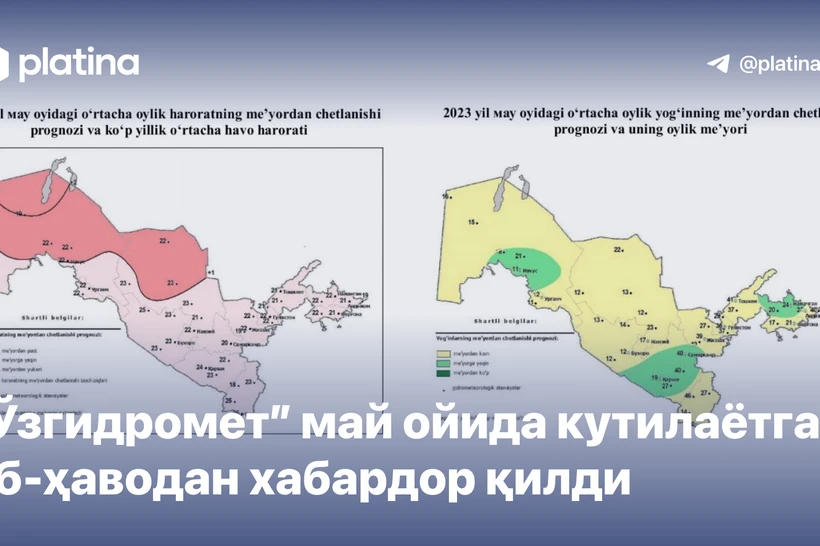 “Ўзгидромет” май ойида кутилаётган об-ҳаводан хабардор қилди