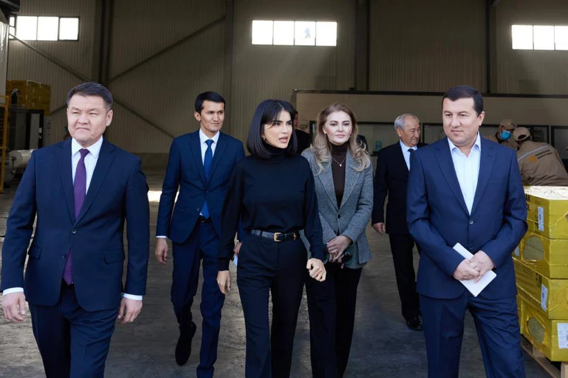 Саида Мирзиёева базалтдан иссиқлик сақловчи минерал плиталар ишлаб чиқарадиган заводга борди