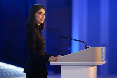 Saida Mirziyoyeva Samarqanddagi xalqaro forumda Prezident murojaatini oʻqib eshittirdi