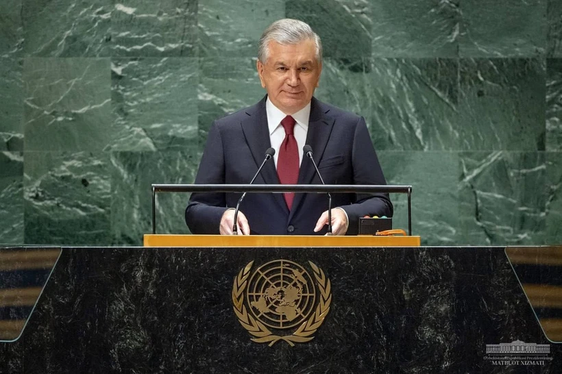 Shavkat Mirziyoyev BMTning yubiley sessiyasida nutq soʻzlaydi