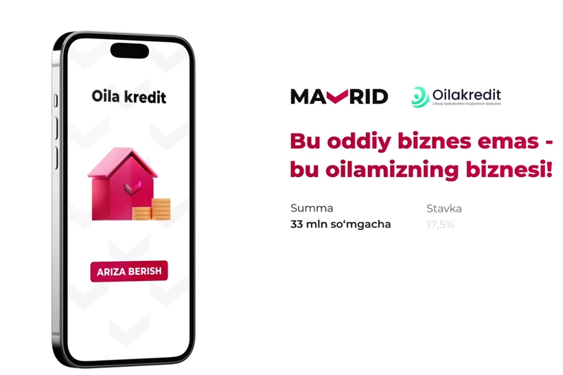 Оилавий бизнес қилиш учун хушхабар