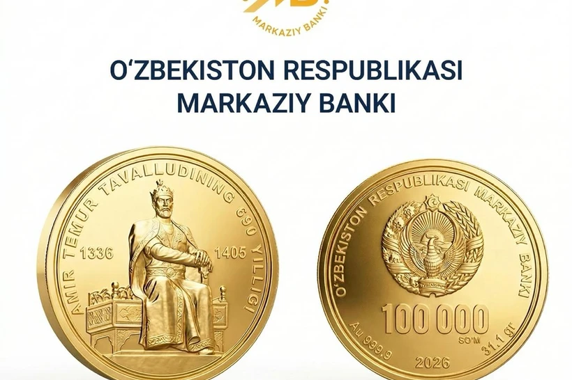 100 ming soʻmlik tilla va kumush tangalar sotuvga chiqarildi