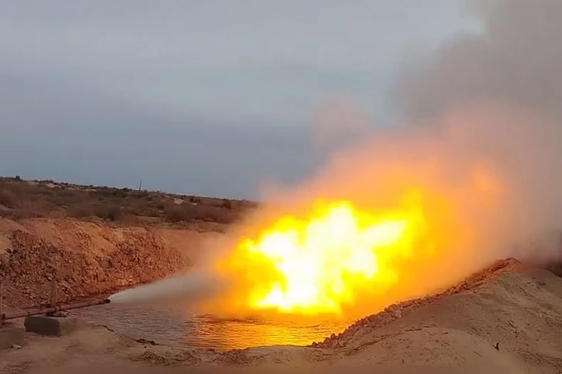 Устюртда яна бир янги қудуқдан катта босимда газ олинди